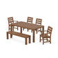 POLYWOOD Lakeside 6-Piece Parsons Dining Set with Bench — Teak