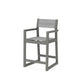 POLYWOOD EDGE Sling Counter Arm Chair — Slate Grey / Metallic Sling