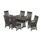 POLYWOOD Acadia Arm Chair 7-Piece Farmhouse Dining Set with Trestle Legs — Vintage Coffee