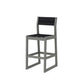 POLYWOOD EDGE Sling Bar Side Chair — Slate Grey / Black Sling