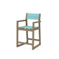 POLYWOOD EDGE Sling Counter Arm Chair — Vintage Sahara / Dupioni Aquamarine Sling