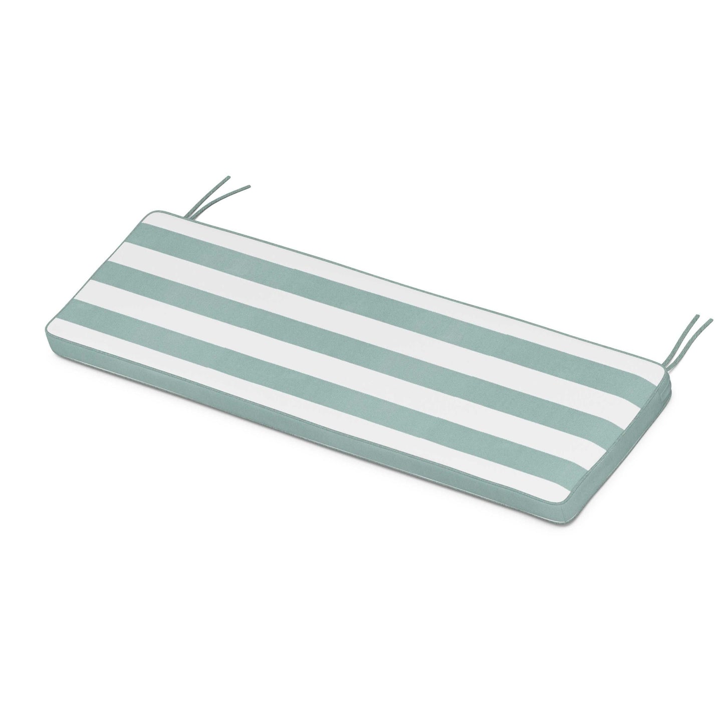 POLYWOOD Chinoiserie Bench Seat Cushion — Cabana Stripe Glacier Spa