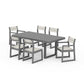 POLYWOOD EDGE Sling 7-Piece Dining Set — Slate Grey / Parchment Sling