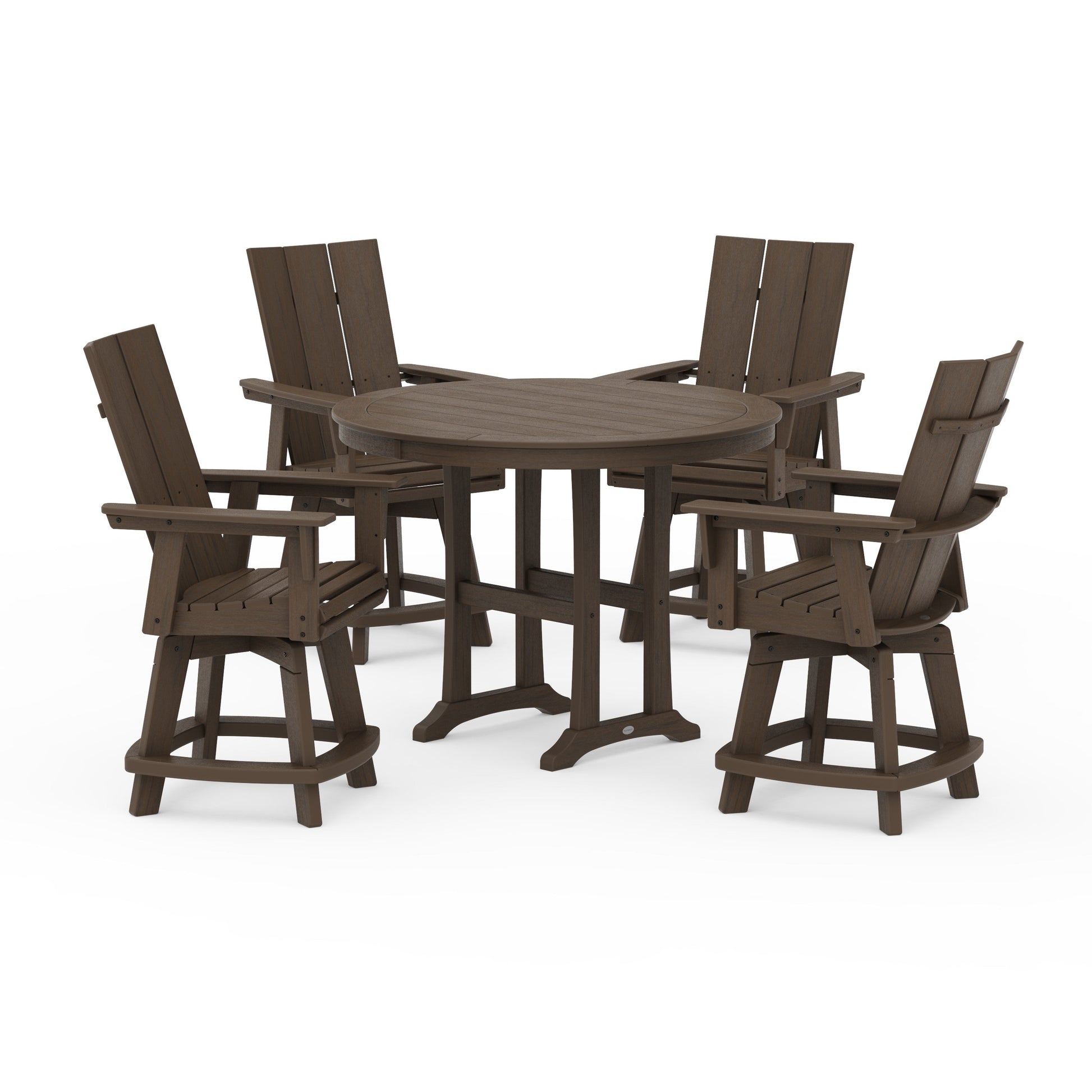 POLYWOOD 5-Piece Modern Swivel Counter Set — Kona