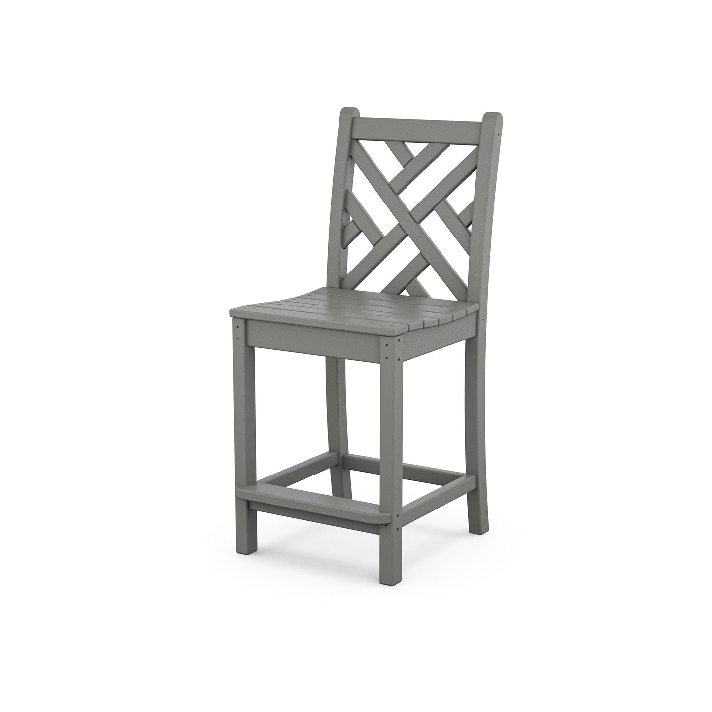 POLYWOOD Chippendale Counter Side Chair — Slate Grey