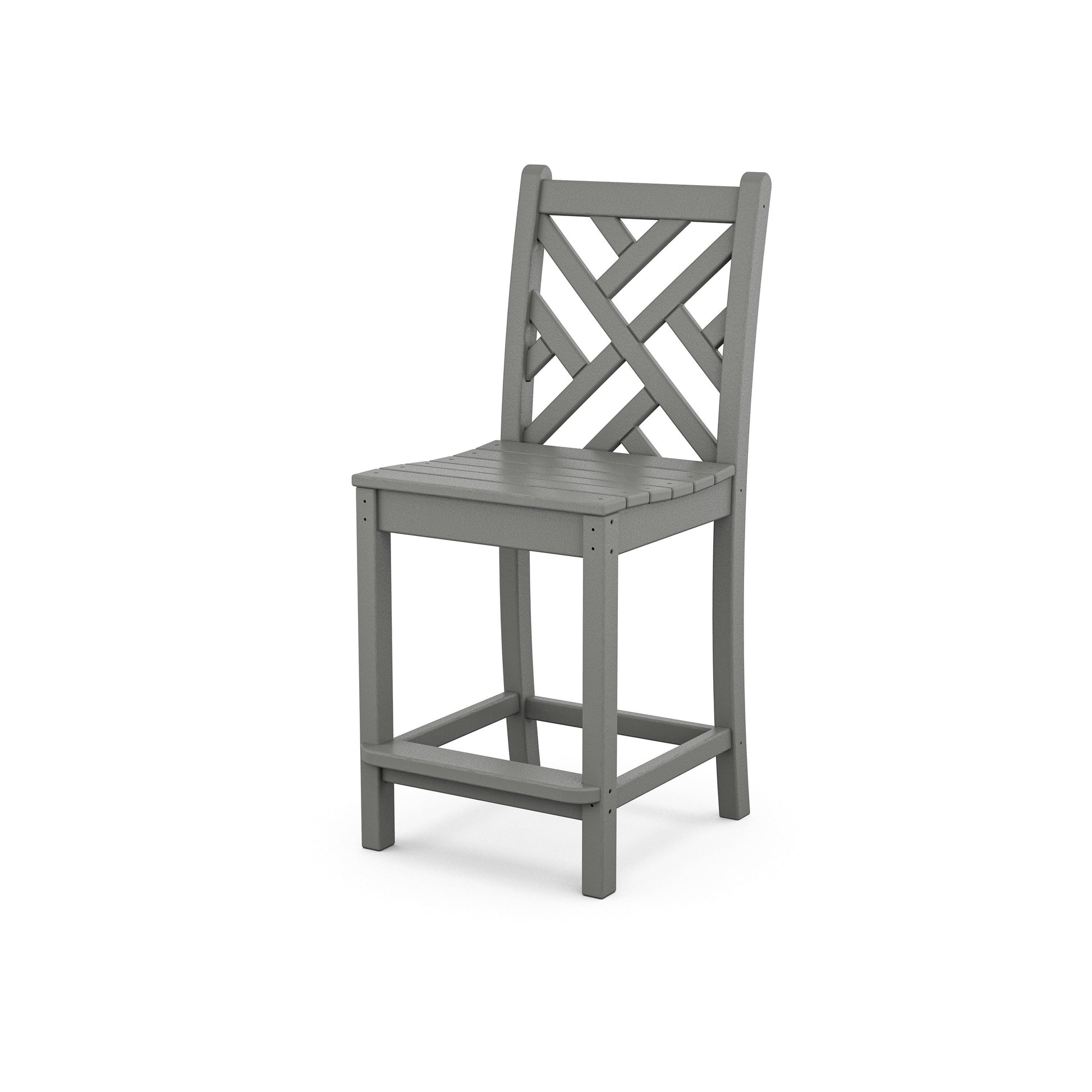 POLYWOOD Chippendale Counter Side Chair — Slate Grey