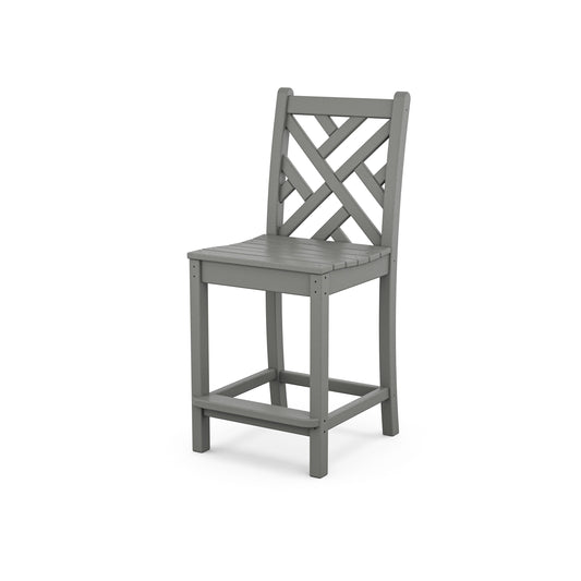 POLYWOOD Chippendale Counter Side Chair — Slate Grey