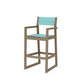 POLYWOOD EDGE Sling Bar Arm Chair — Vintage Sahara / Dupioni Aquamarine Sling