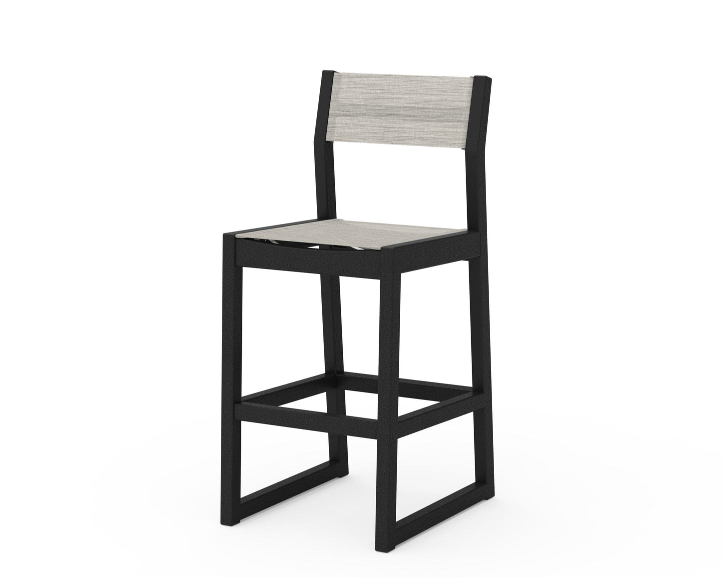 POLYWOOD EDGE Sling Bar Side Chair — Black / Birch Sling