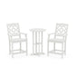 POLYWOOD Chinoiserie 3-Piece Farmhouse Bistro Counter Set — Vintage White