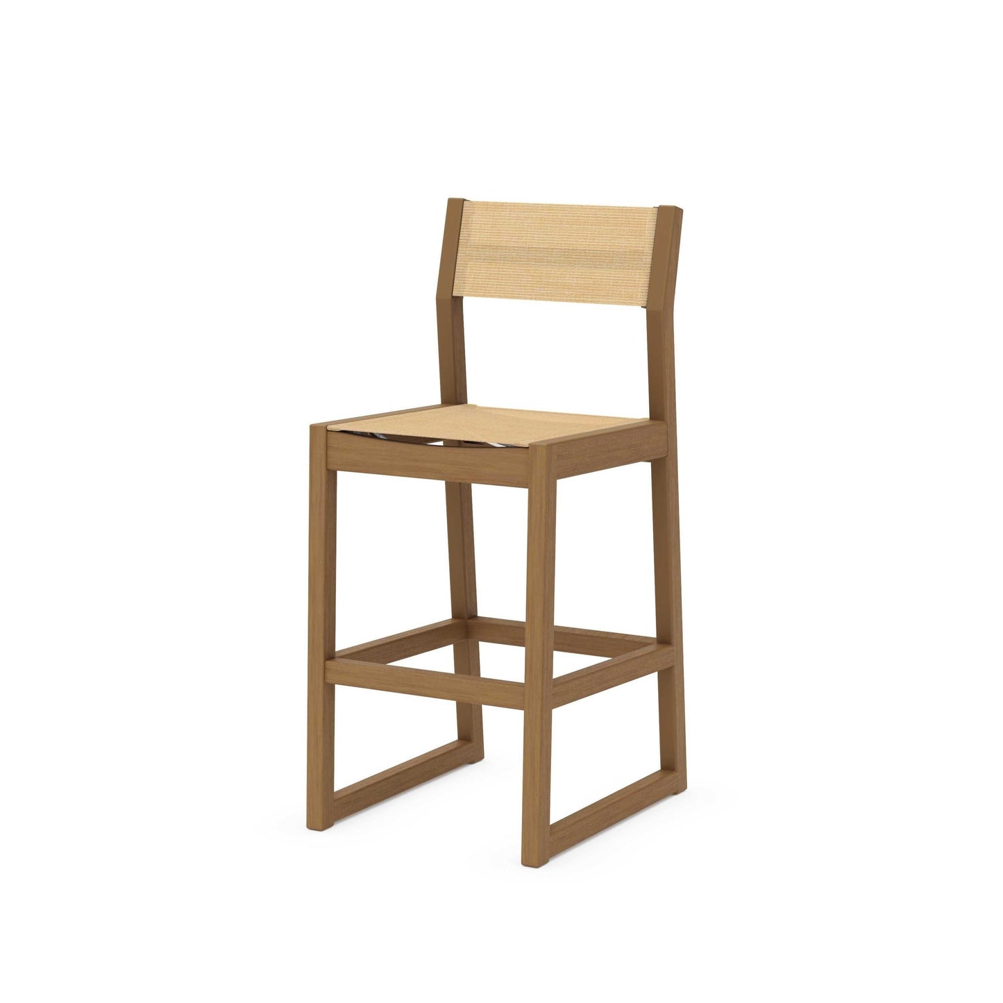 POLYWOOD EDGE Sling Bar Side Chair — Natural / Dupioni Apricot Sling