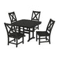 POLYWOOD Braxton Side Chair 5-Piece Dining Set with Trestle Legs — Black