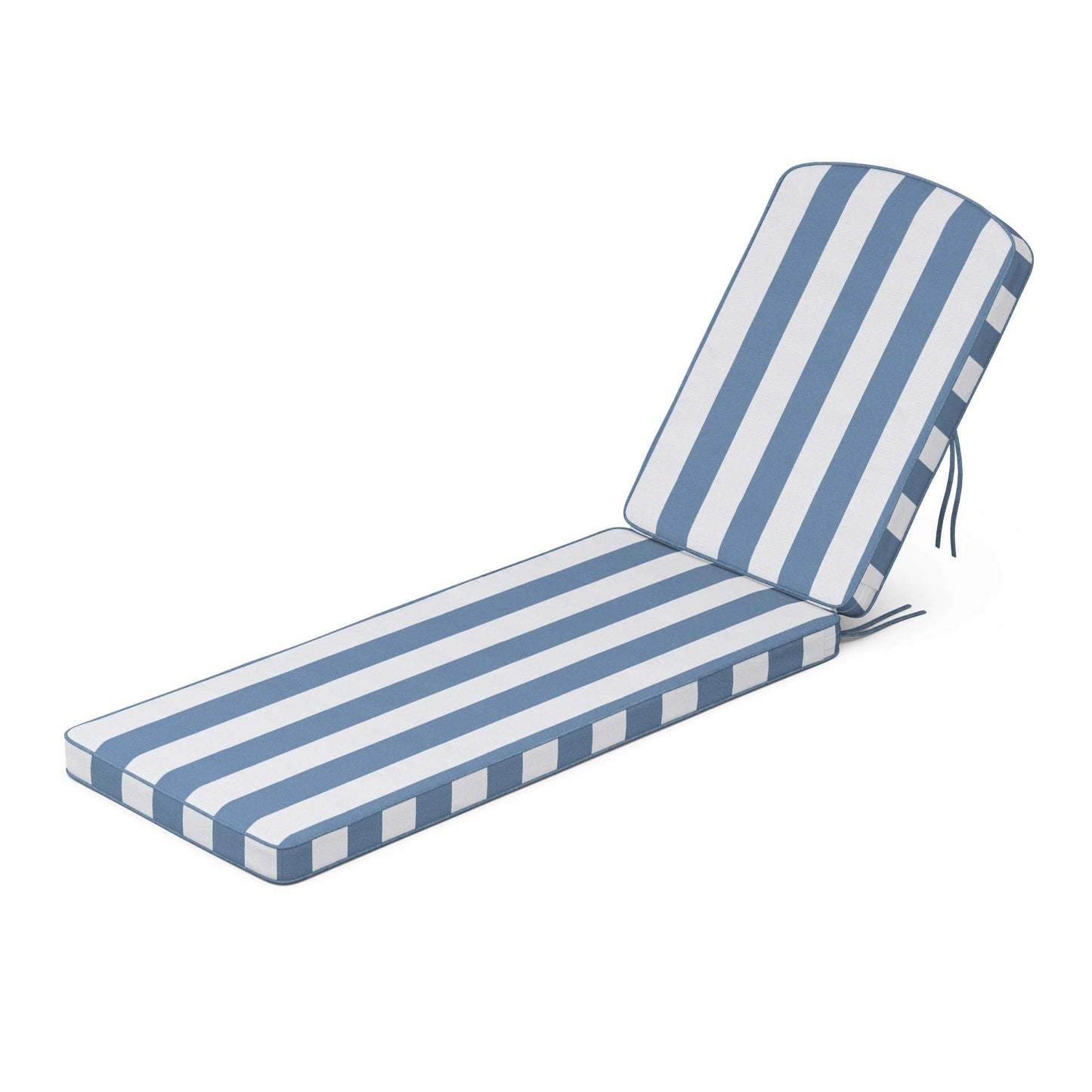 POLYWOOD Chinoiserie Chaise Cushion — Cabana Stripe Sky Blue