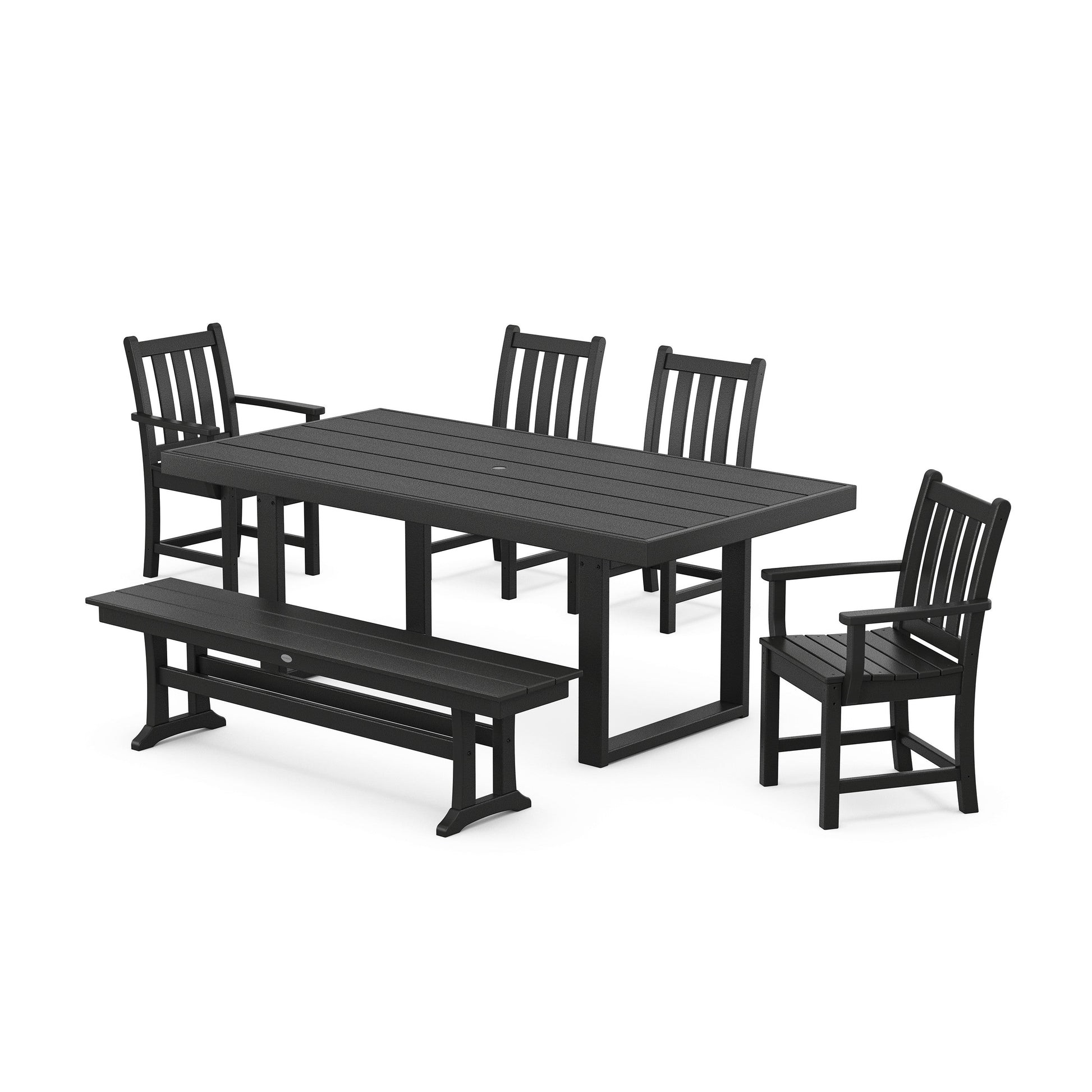 POLYWOOD Traditional Garden 6-Piece Dining Set — Black