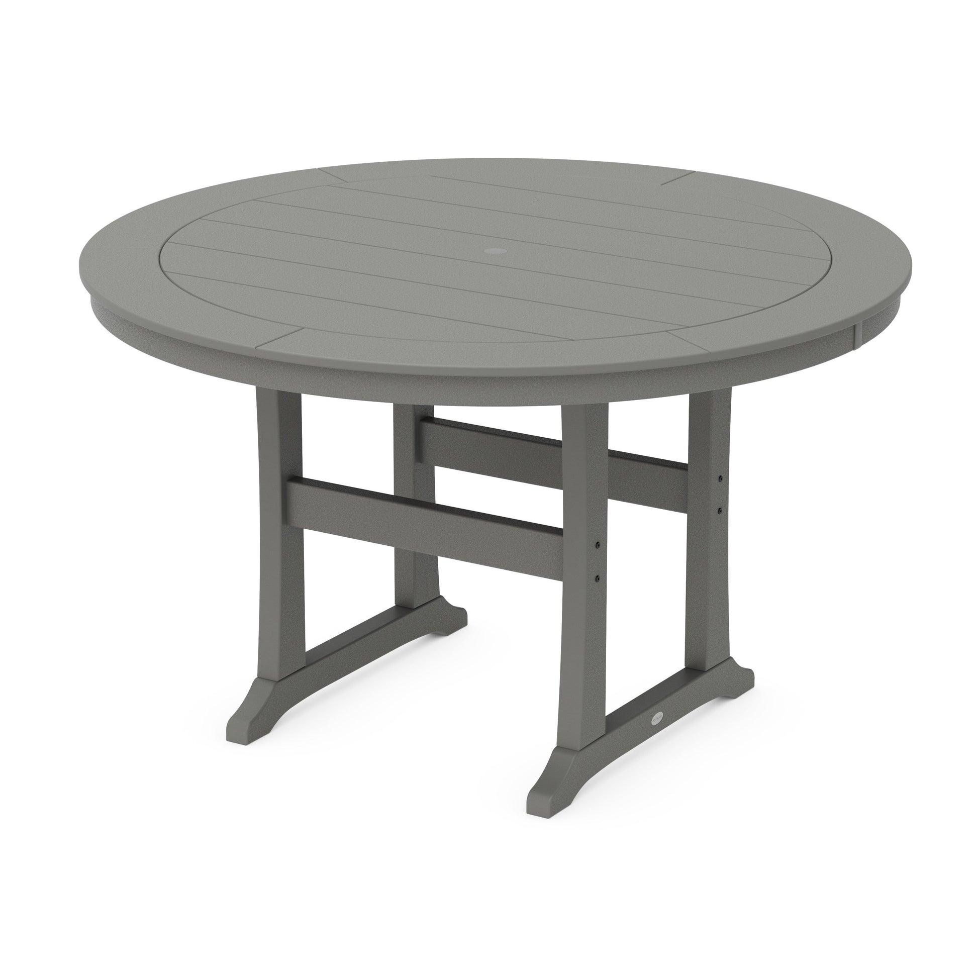 POLYWOOD Nautical Trestle 60" Round Counter Table — Slate Grey