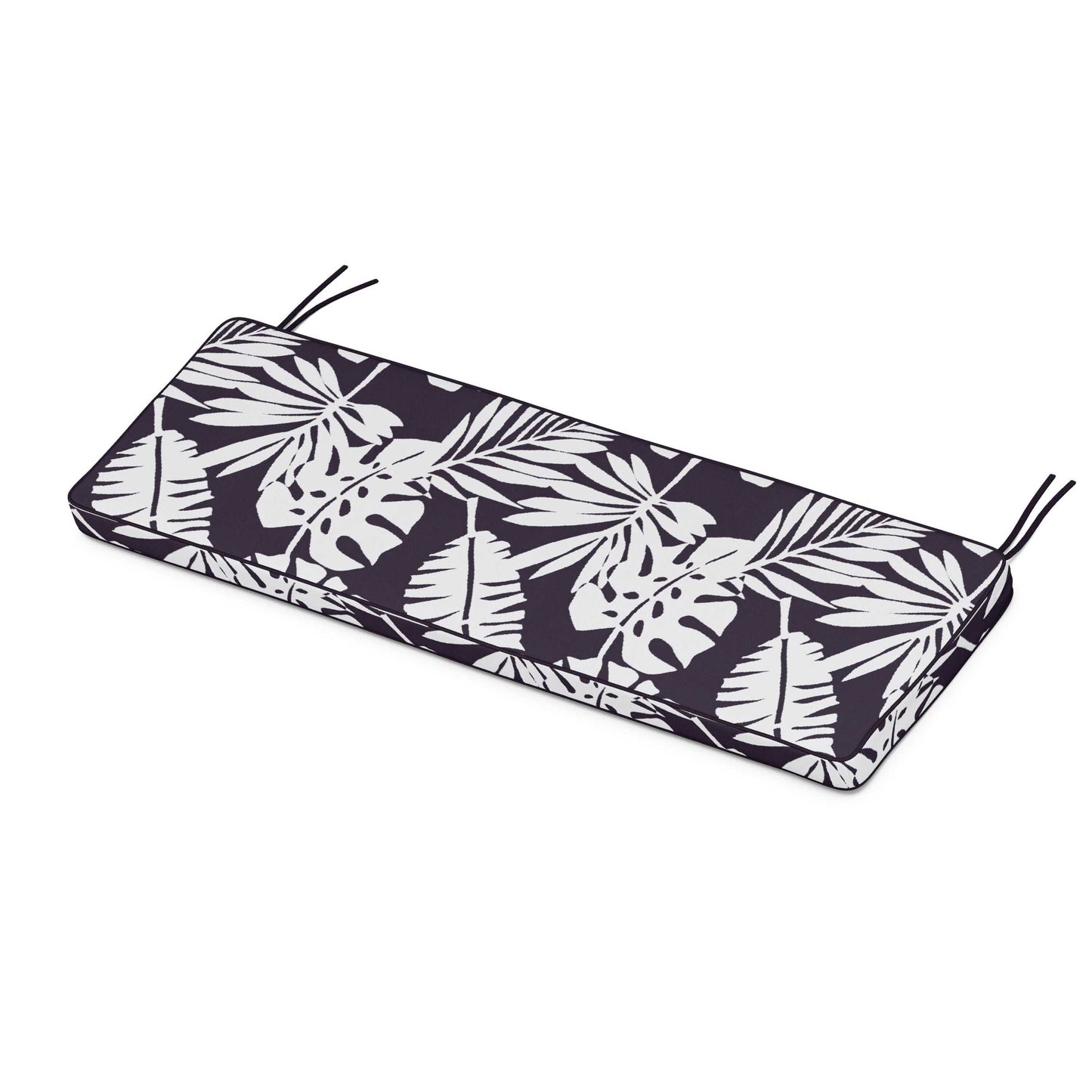 POLYWOOD Chinoiserie Bench Seat Cushion — Leaf Navy