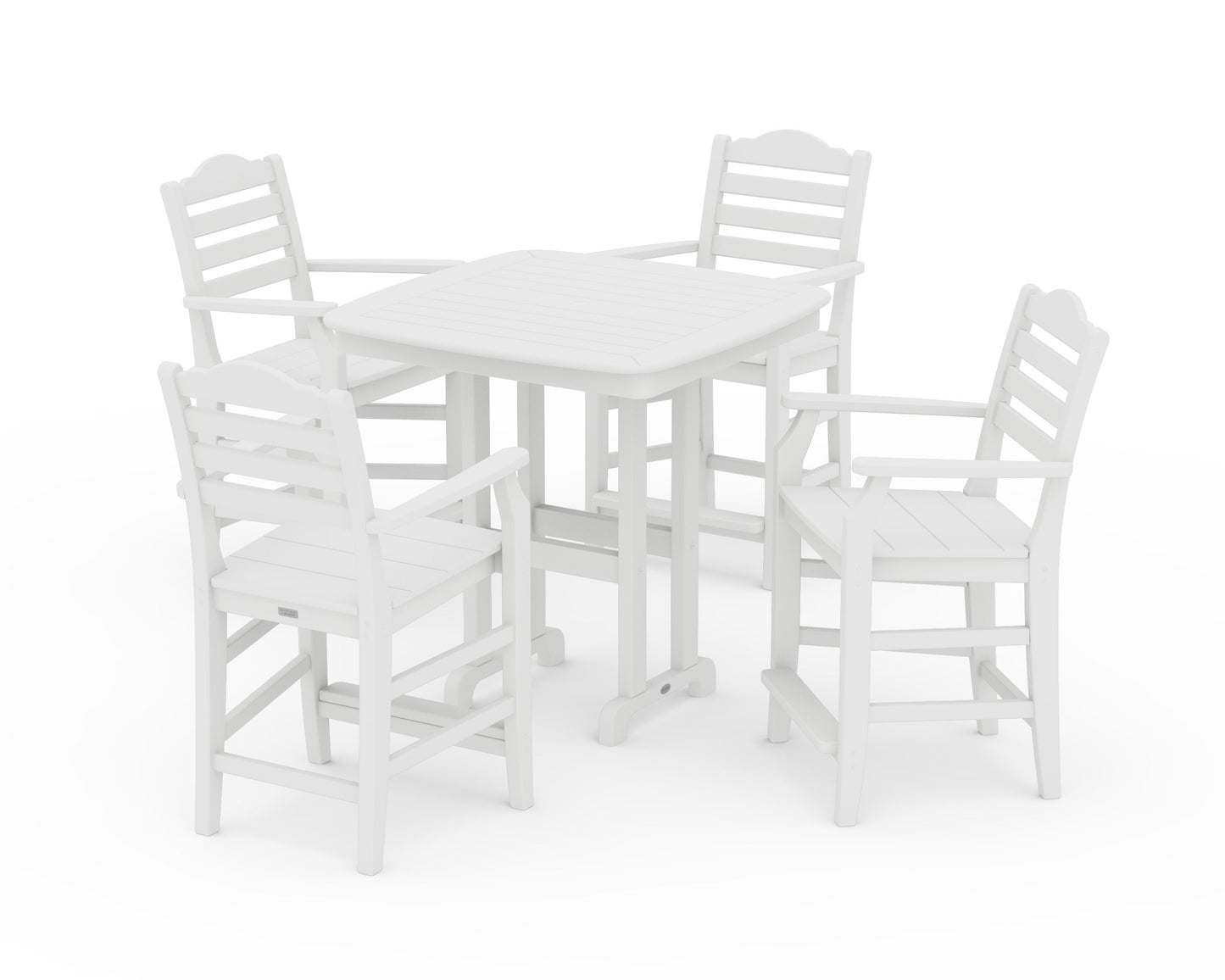 POLYWOOD Savannah 5-Piece Counter Set — White