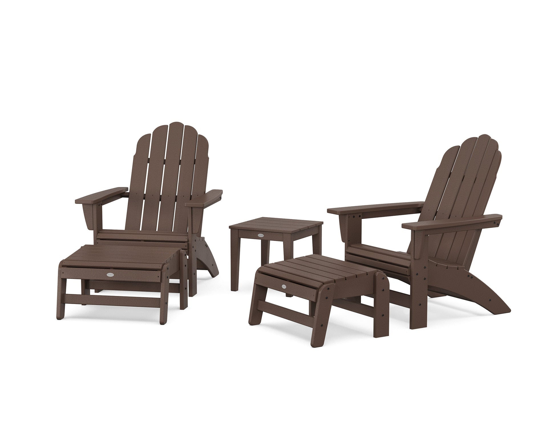 POLYWOOD 5-Piece Vineyard Grand Adirondack Set — Mahogany