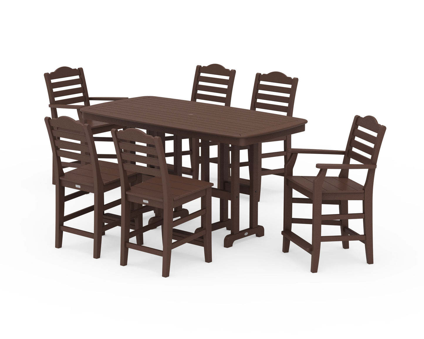 POLYWOOD Savannah 7-Piece Counter Set — Mahogany