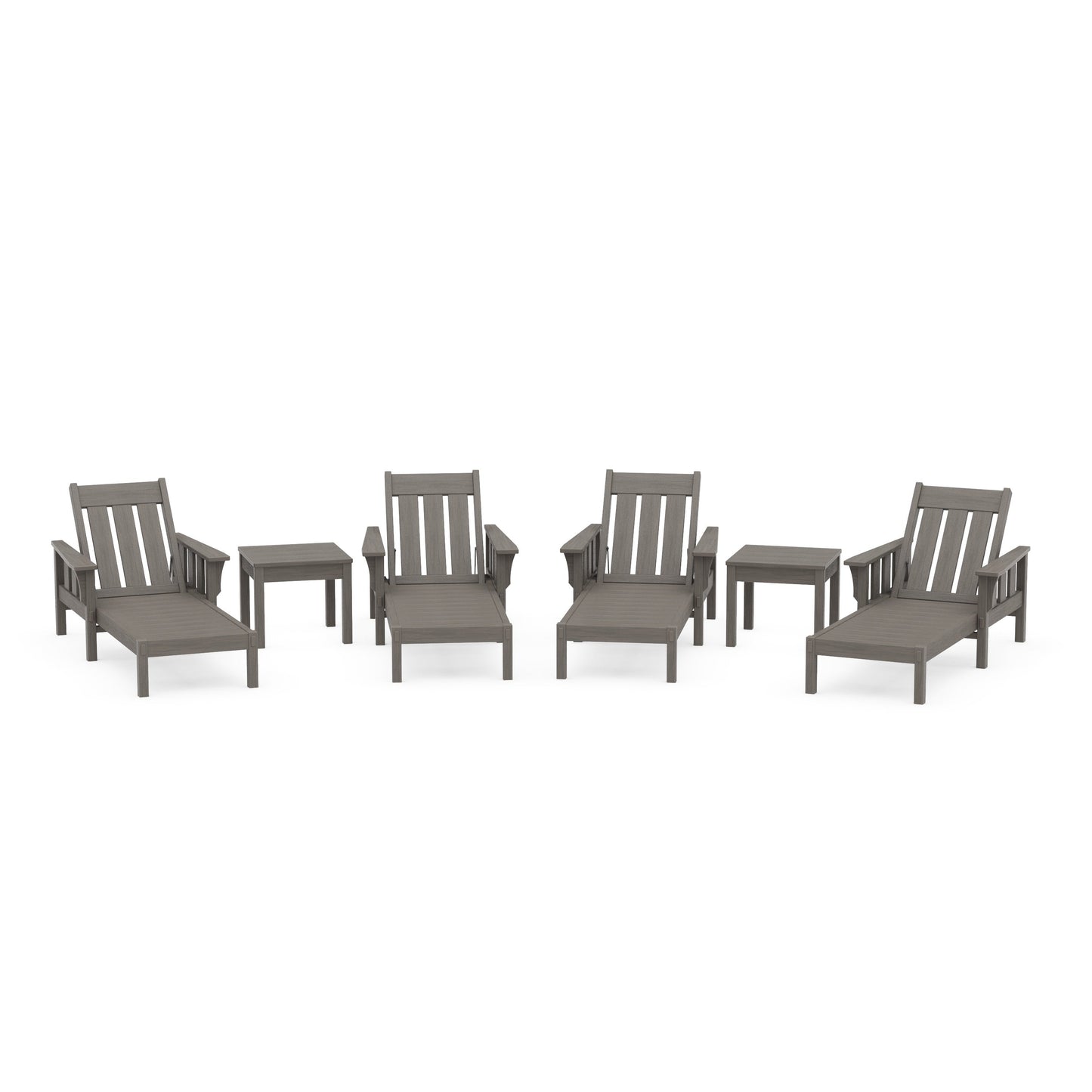 POLYWOOD Acadia 6-Piece Chaise Set — Driftwood
