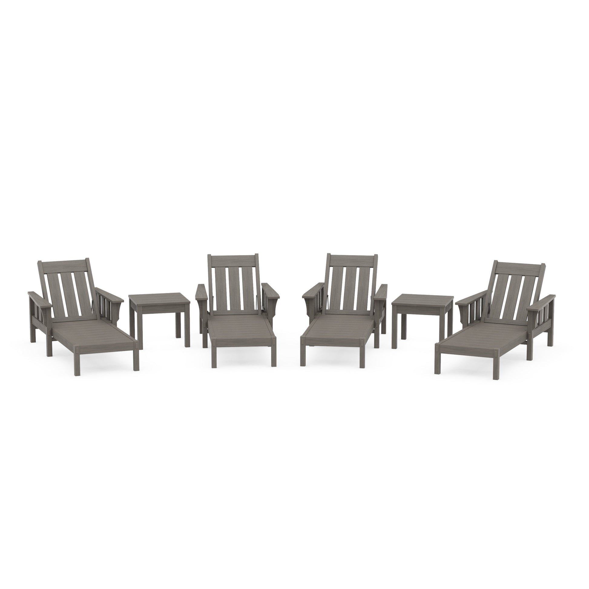POLYWOOD Acadia 6-Piece Chaise Set — Driftwood