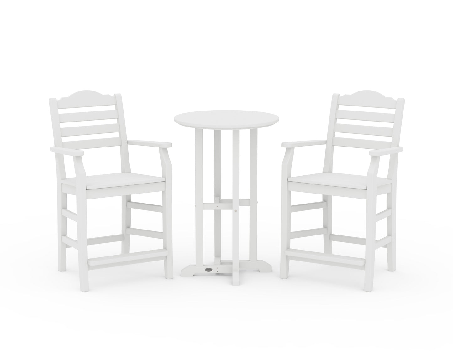POLYWOOD Savannah 3-Piece Farmhouse Counter Set — White