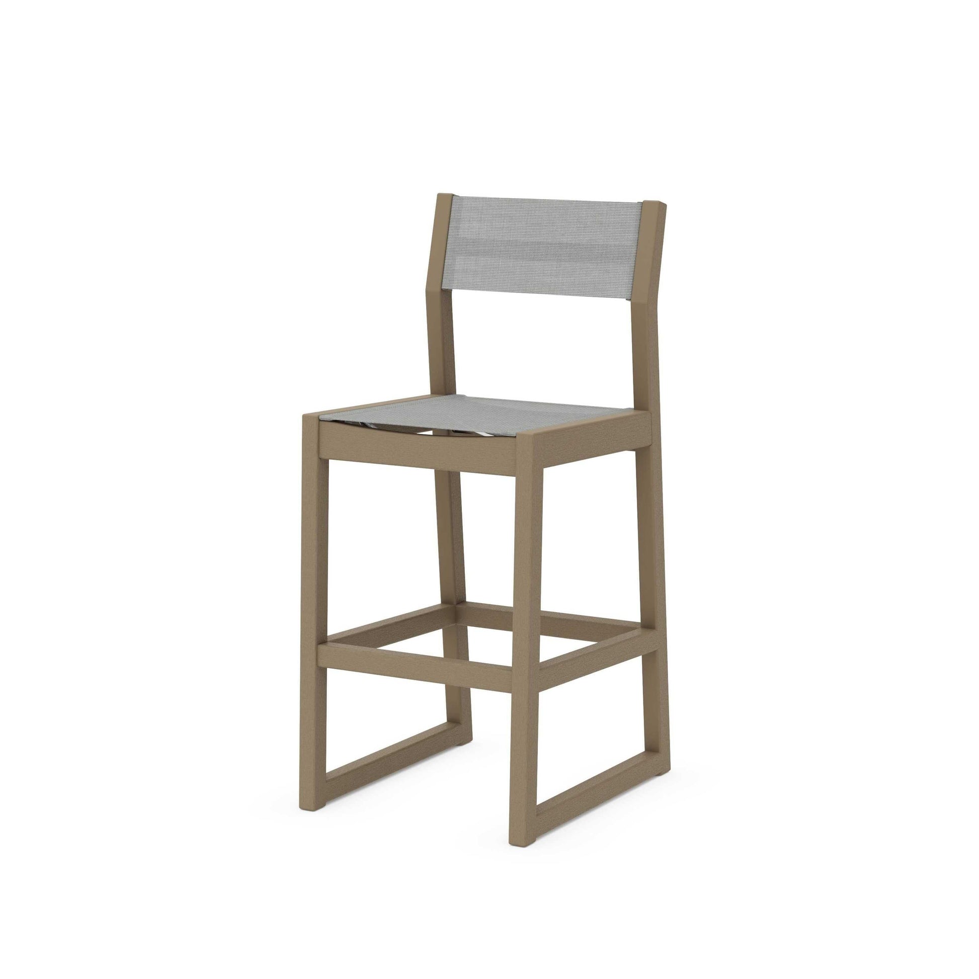POLYWOOD EDGE Sling Bar Side Chair — Vintage Sahara / Metallic Sling
