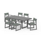 POLYWOOD EDGE Sling 7-Piece Dining Set — Slate Grey / Dupioni Sea Mist Sling