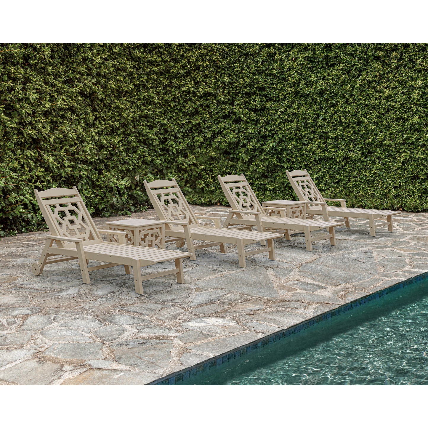 POLYWOOD Chinoiserie 6-Piece Chaise Set