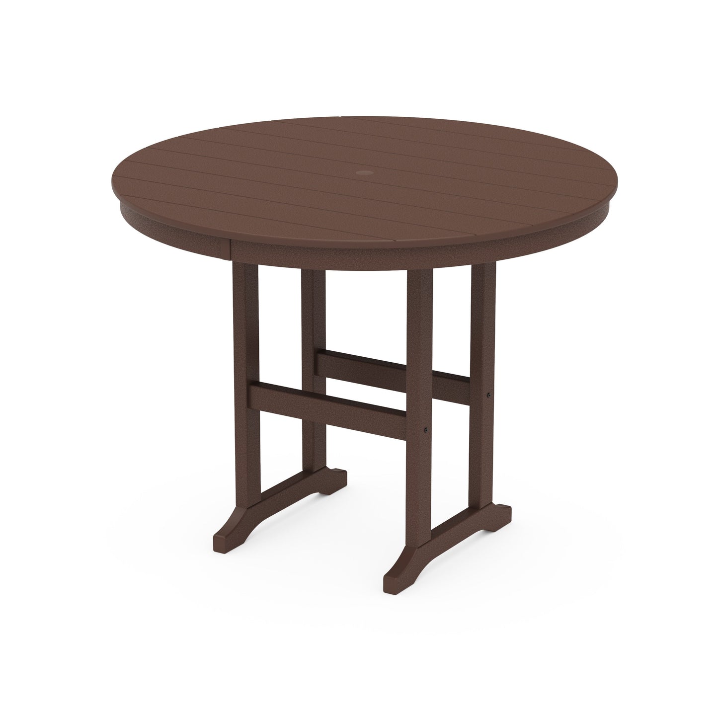 POLYWOOD 48" Round Farmhouse Counter Table — Mahogany