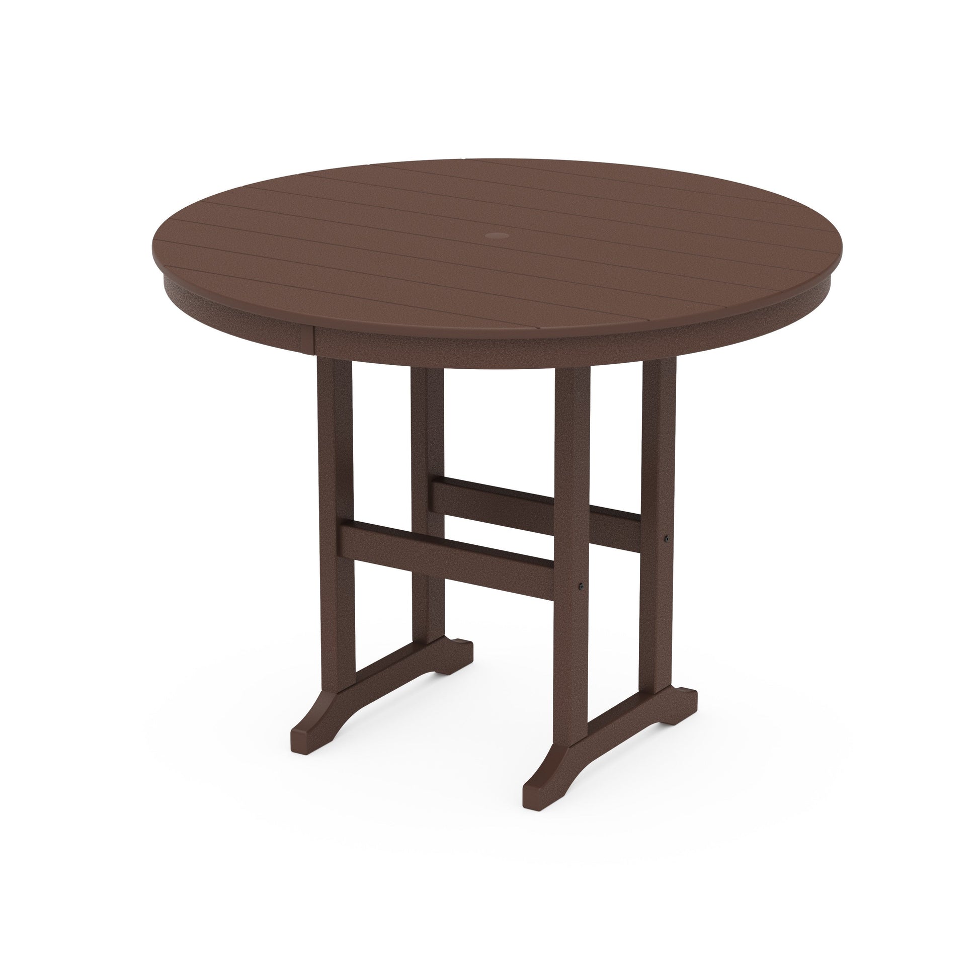 POLYWOOD 48" Round Farmhouse Counter Table — Mahogany