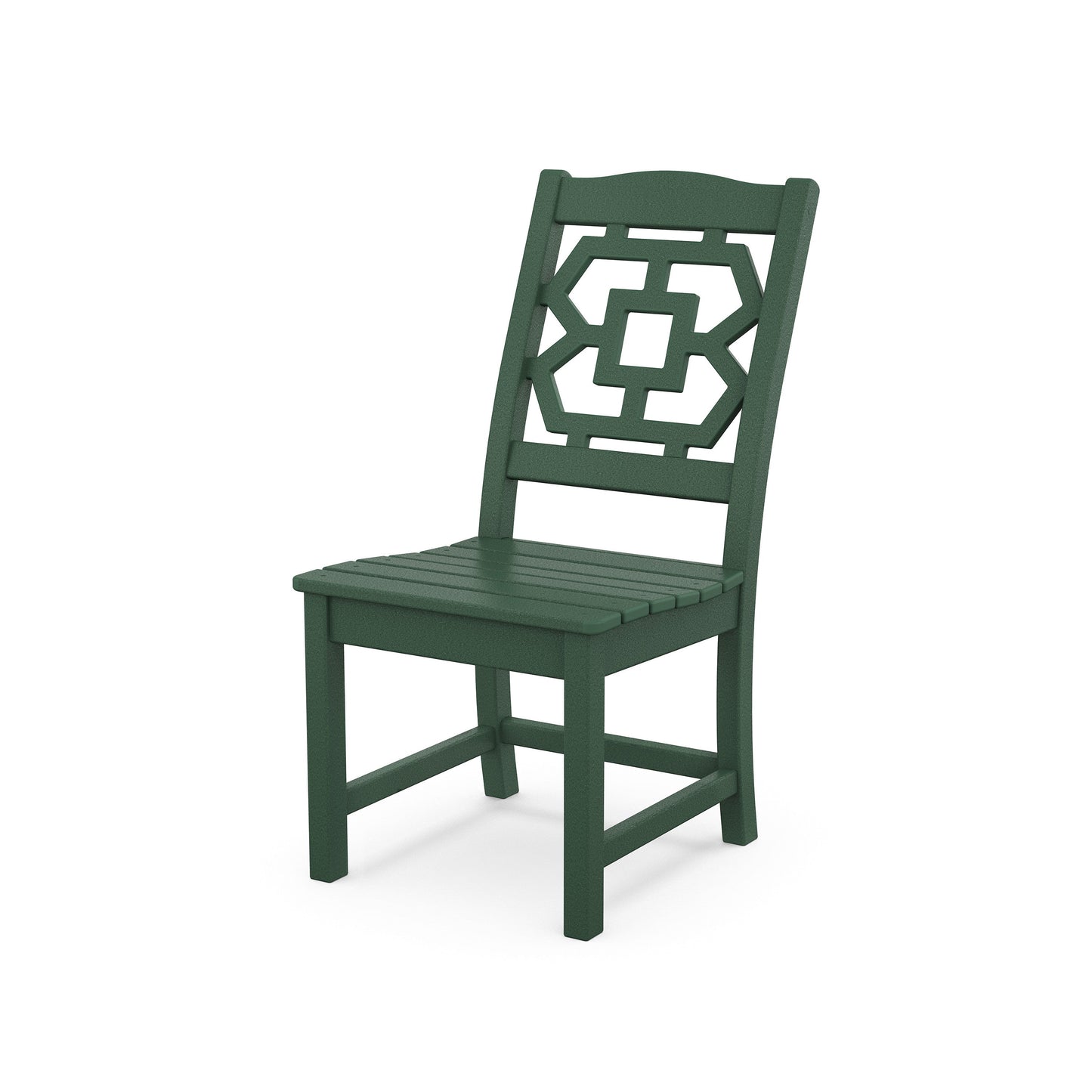 POLYWOOD Chinoiserie Dining Side Chair — Green
