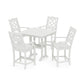 POLYWOOD Chinoiserie 5-Piece Counter Set with Trestle Legs — Vintage White