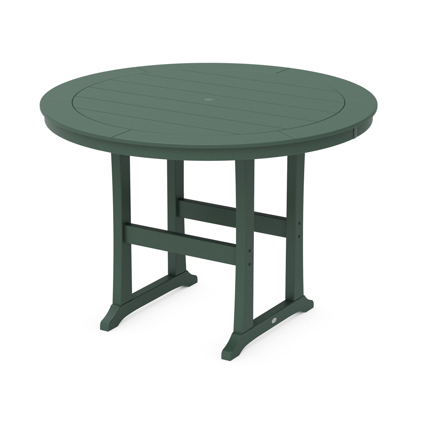 POLYWOOD Nautical Trestle 60" Round Bar Table — Green