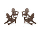 POLYWOOD 4-Piece Classic Folding Adirondack Conversation Set — Mahogany