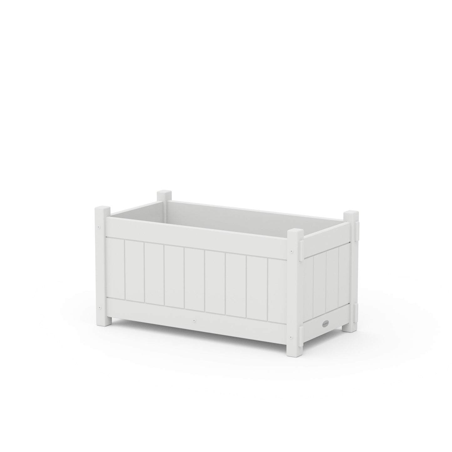 POLYWOOD Vineyard Rectangle Double Planter Box — White