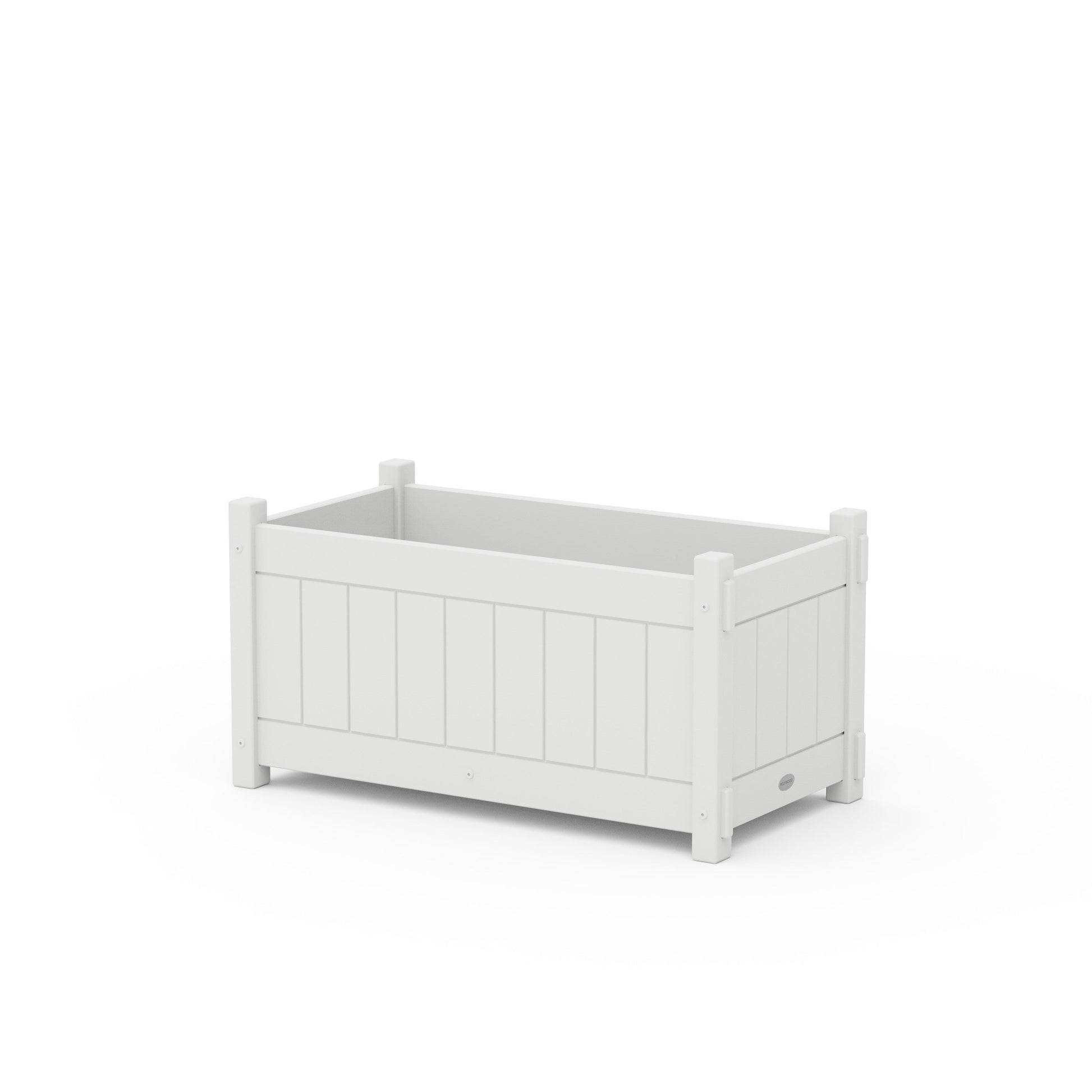 POLYWOOD Vineyard Rectangle Double Planter Box — White