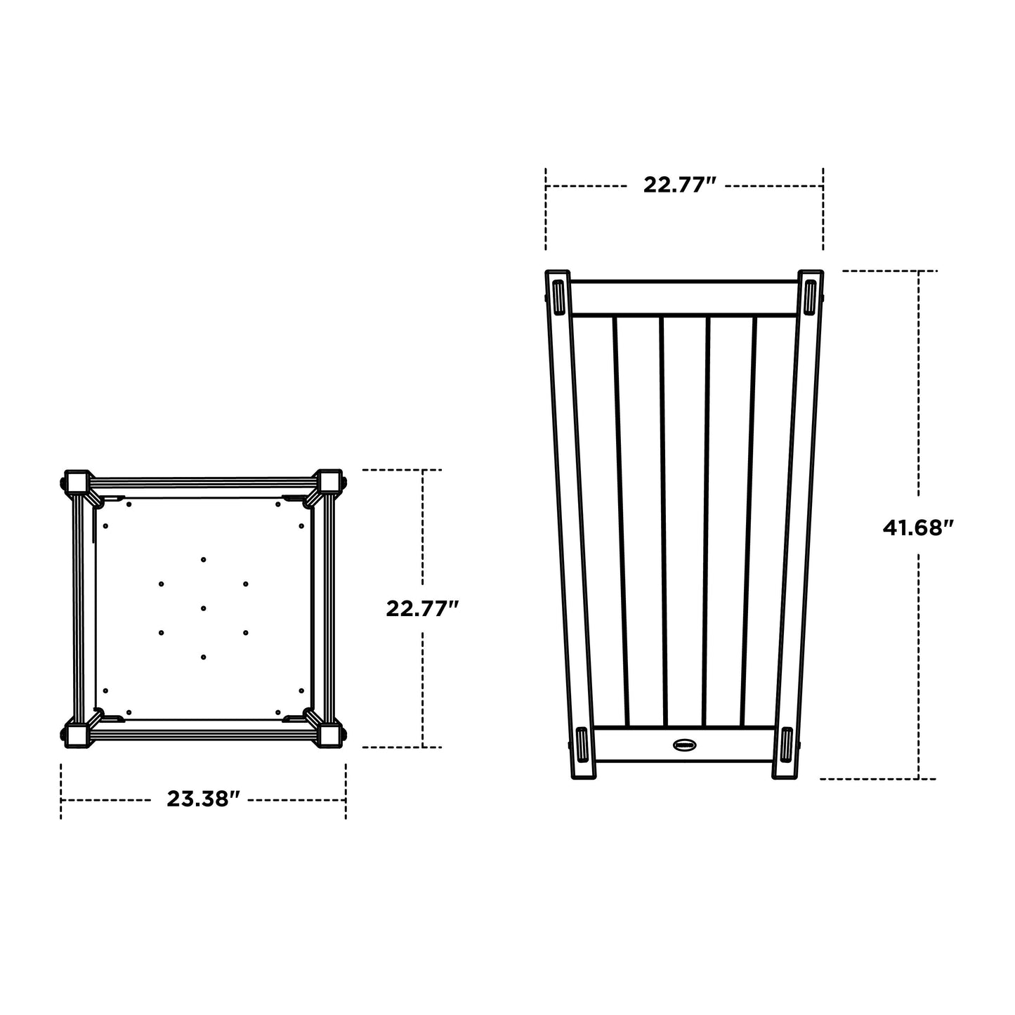 POLYWOOD Vineyard Large Tapered Square Tall Planter Box