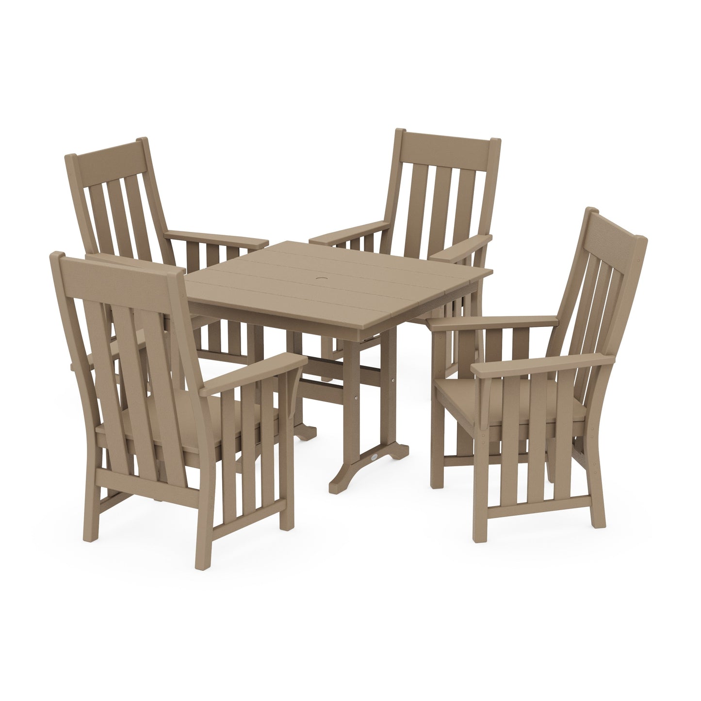POLYWOOD Acadia 5-Piece Farmhouse Dining Set — Vintage Sahara