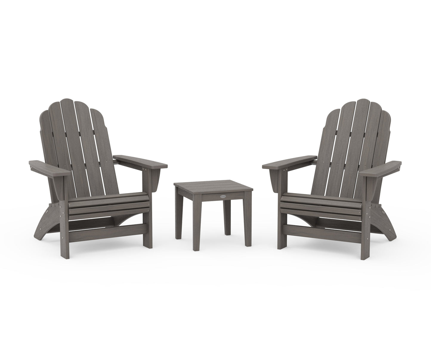POLYWOOD 3-Piece Vineyard Grand Adirondack Set — Driftwood