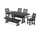 POLYWOOD Chippendale 6-Piece Dining Set with Trestle Legs — Black
