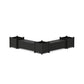 POLYWOOD 48" Country Living L- Shaped Planter Storage Bench Corner Set- Large — Black