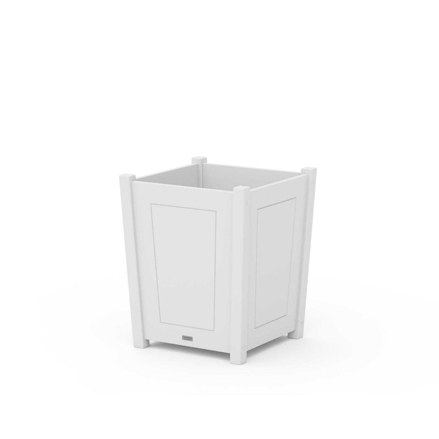 POLYWOOD Country Living Large Tapered Square Short Planter Box — White