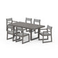 POLYWOOD EDGE Sling 7-Piece Dining Set — Driftwood / Metallic Sling