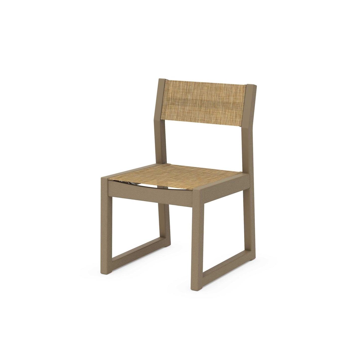 POLYWOOD EDGE Sling Dining Side Chair — Vintage Sahara / Burlap Sling