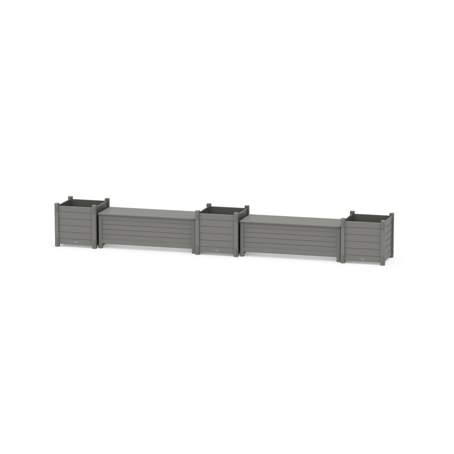 POLYWOOD 48" Nautical L- Shaped Planter Storage Bench Corner Set- Large