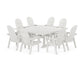 POLYWOOD Vineyard Curveback Adirondack 9-Piece Square Farmhouse Dining Set with Trestle Legs — Vintage White