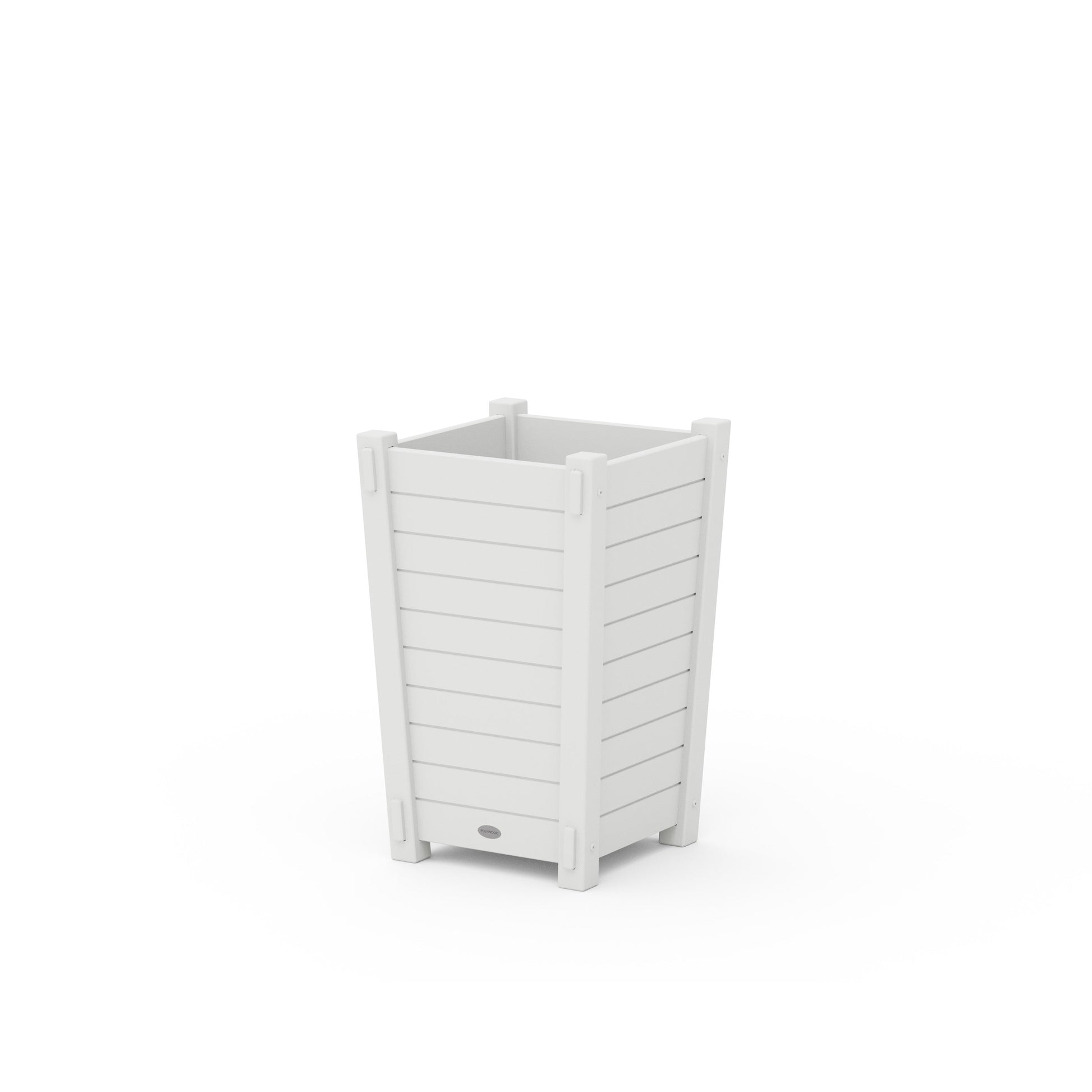POLYWOOD Nautical Tapered Square Short Planter Box — White
