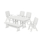 POLYWOOD Nautical Highback 6-Piece Dining Set with Bench — White