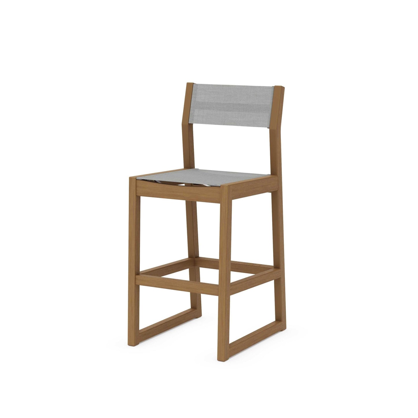 POLYWOOD EDGE Sling Bar Side Chair — Natural / Metallic Sling